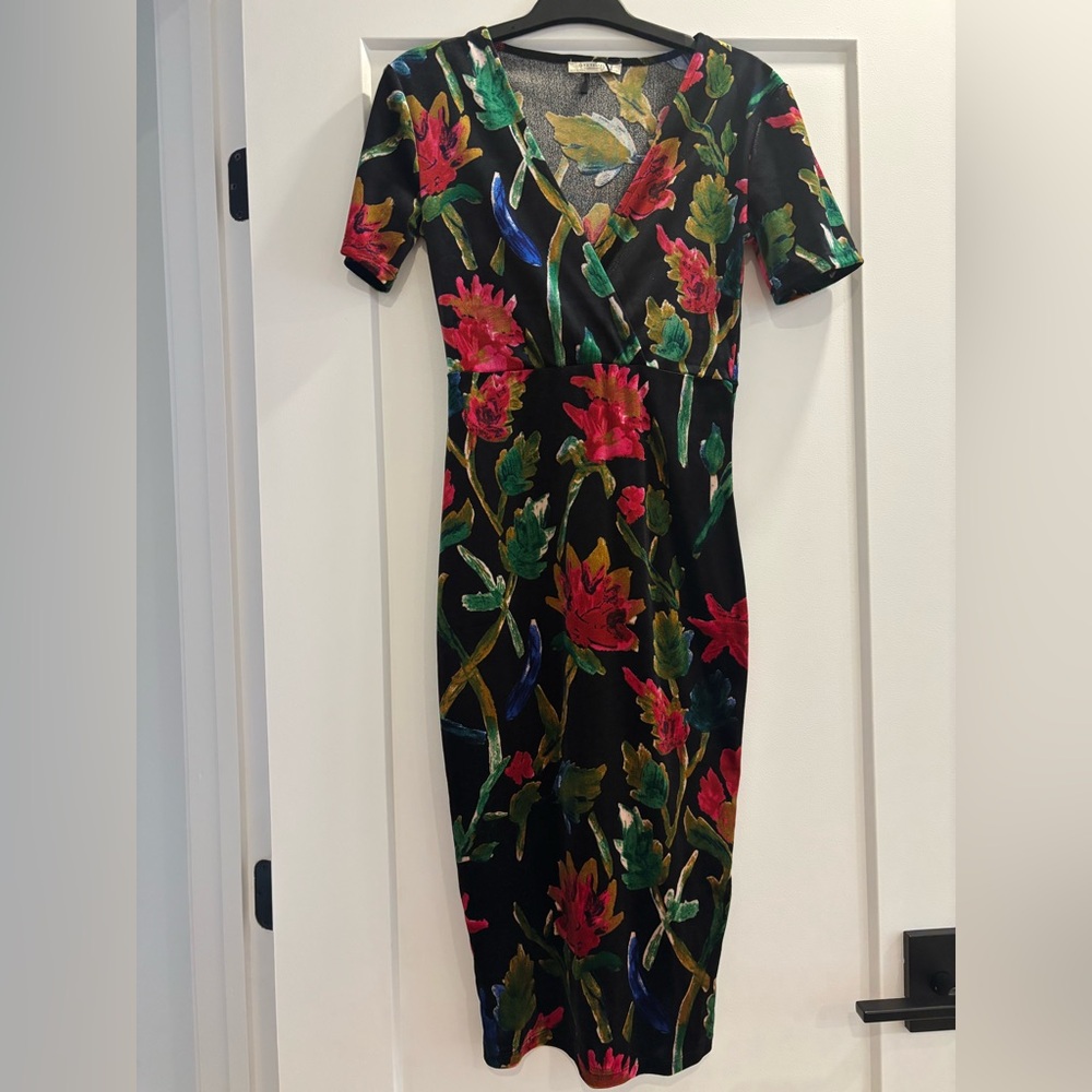 Floral Black Dress